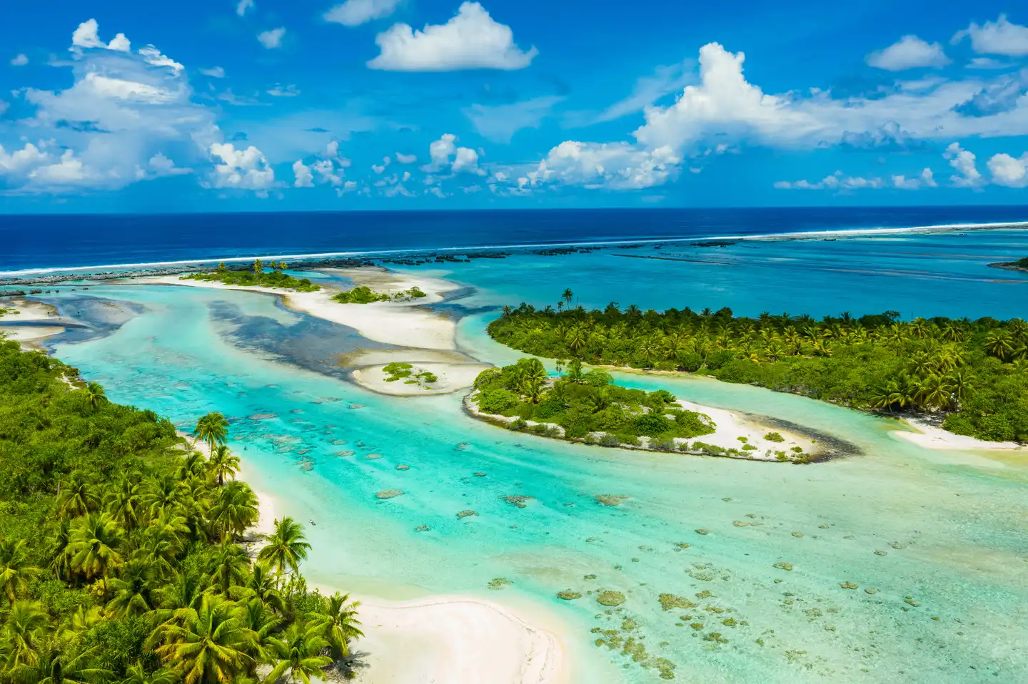 Sandstrand und Palmen von Tahiti