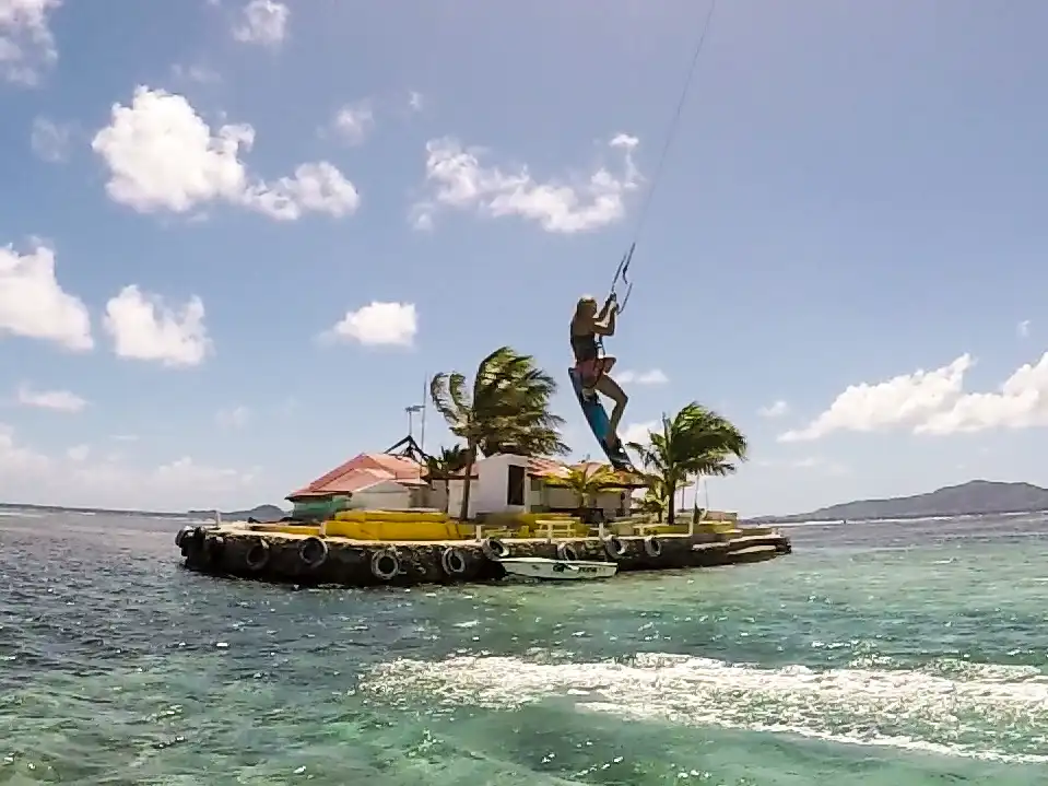 Kiten vor Happy Island