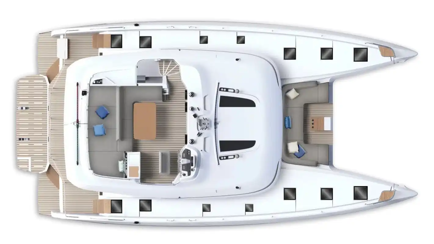 Valinor - Lagoon 55 - Flybridge und Steuerstand